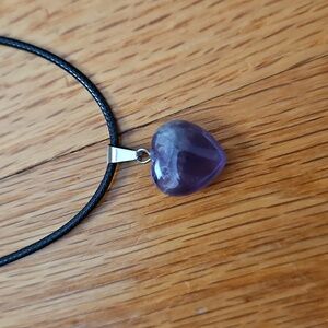 Heart-Shaped Purple Pendant Necklace